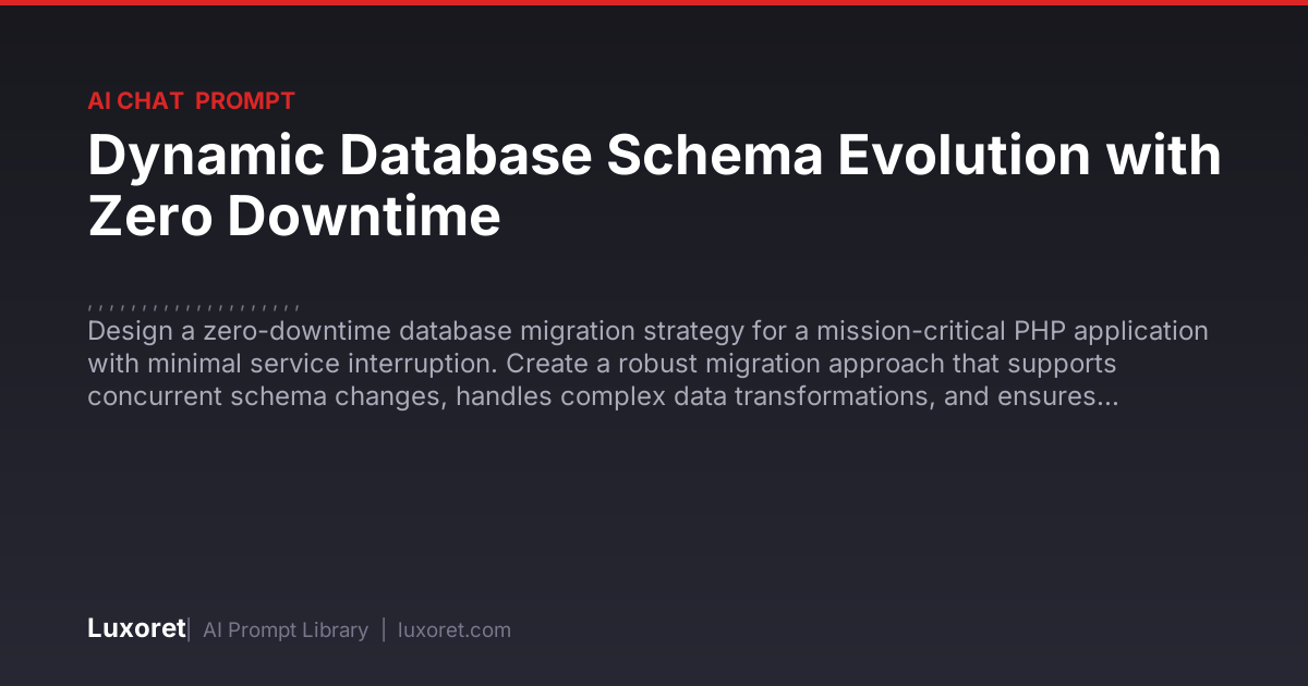 Dynamic Database Schema Evolution with Zero Downtime — Ai Chat Prompt ...
