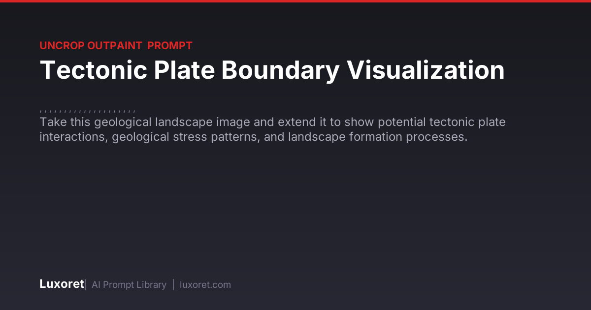 Tectonic Plate Boundary Visualization — Uncrop / Outpaint Prompt | Luxoret