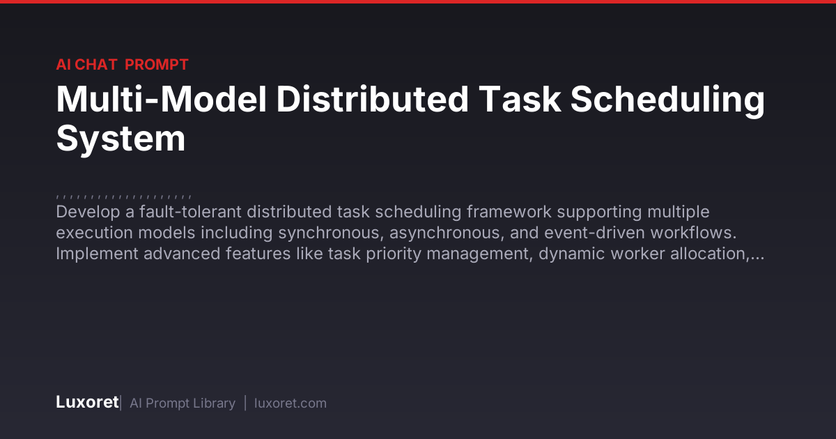 Multi-Model Distributed Task Scheduling System — Ai Chat Prompt | Luxoret