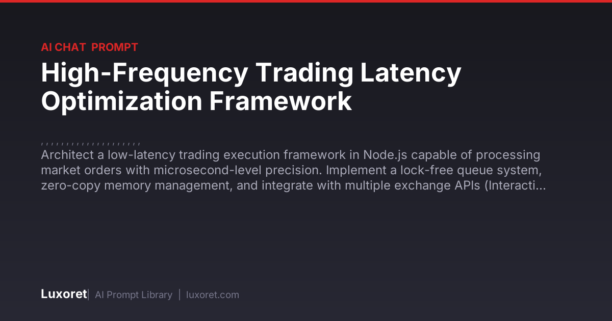 High-Frequency Trading Latency Optimization Framework — Ai Chat Prompt ...
