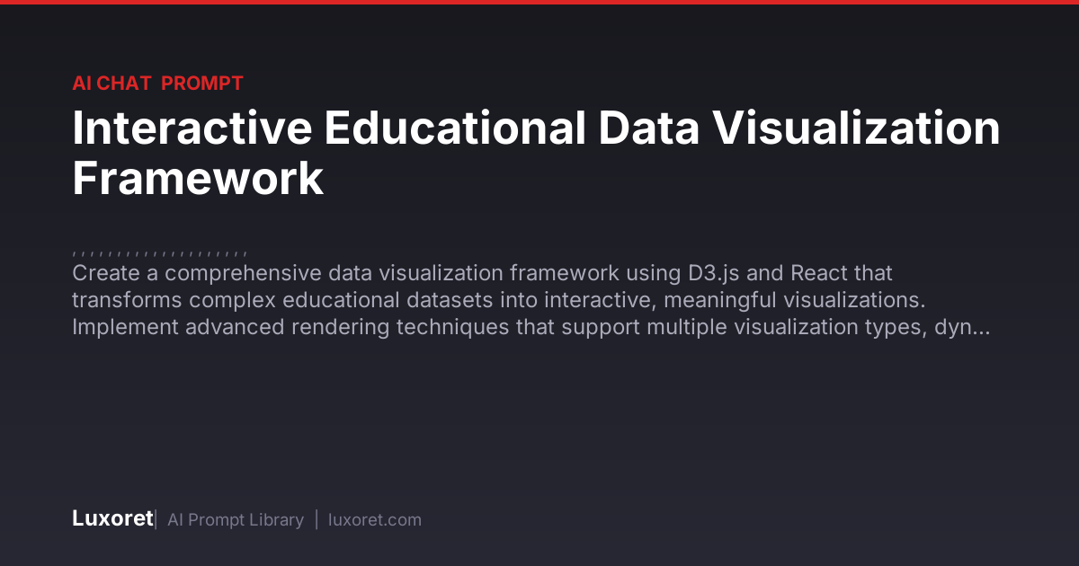 Interactive Educational Data Visualization Framework — Ai Chat Prompt ...