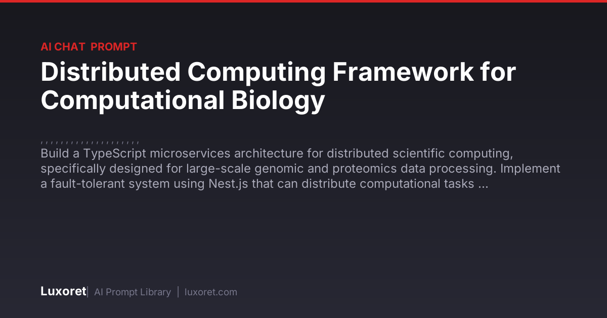 Distributed Computing Framework for Computational Biology — Ai Chat ...