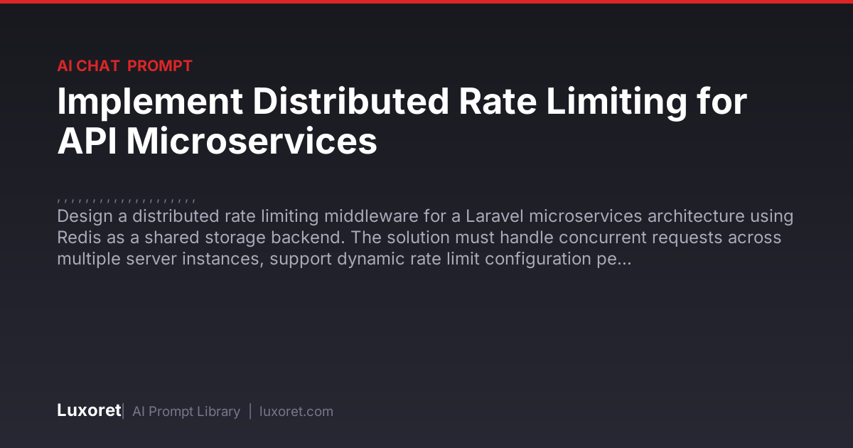 Implement Distributed Rate Limiting for API Microservices — Ai Chat ...