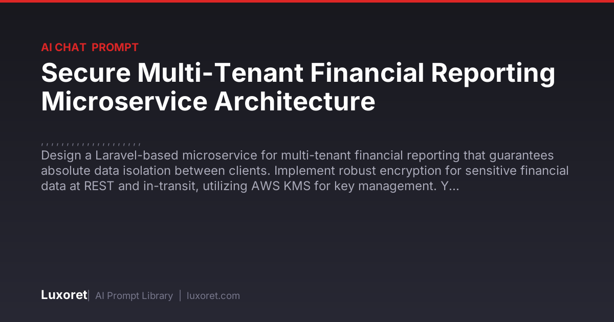 Secure Multi-Tenant Financial Reporting Microservice Architecture — Ai ...