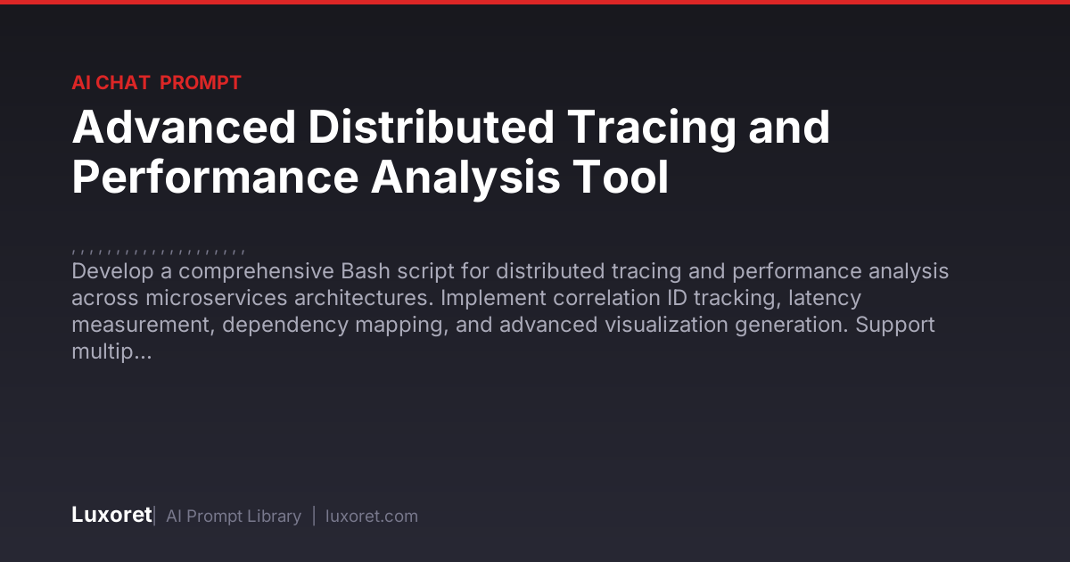 Advanced Distributed Tracing and Performance Analysis Tool — Ai Chat ...