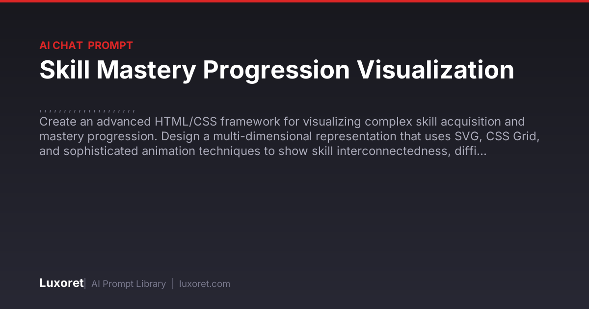 Skill Mastery Progression Visualization — Ai Chat Prompt | Luxoret