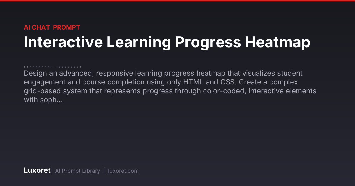 Interactive Learning Progress Heatmap — Ai Chat Prompt | Luxoret