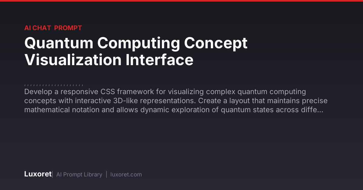 Quantum Computing Concept Visualization Interface — Ai Chat Prompt ...
