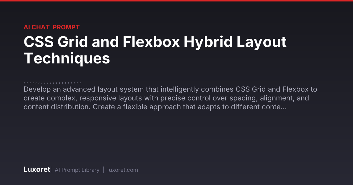 CSS Grid and Flexbox Hybrid Layout Techniques — Ai Chat Prompt | Luxoret