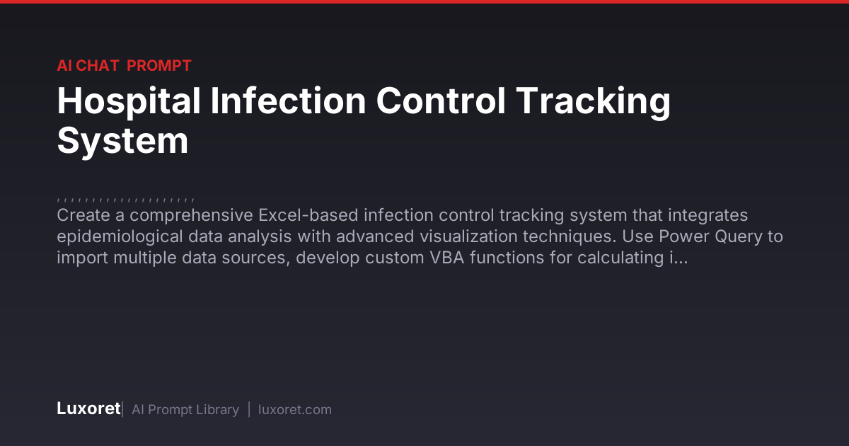 Hospital Infection Control Tracking System — Ai Chat Prompt | Luxoret