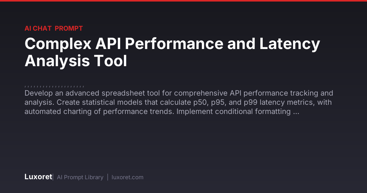 Complex API Performance and Latency Analysis Tool — Ai Chat Prompt ...