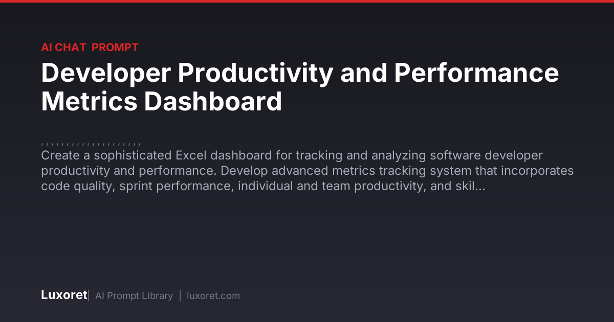 Developer Productivity and Performance Metrics Dashboard — Ai Chat ...