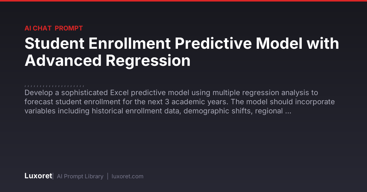 Student Enrollment Predictive Model with Advanced Regression — Ai Chat ...