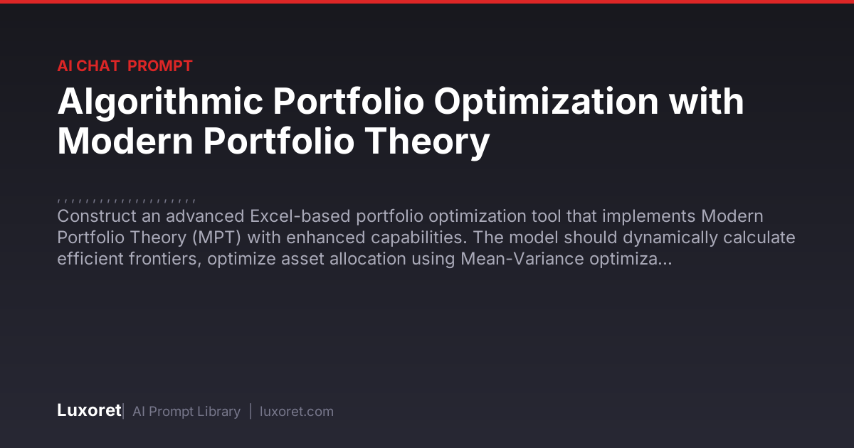 Algorithmic Portfolio Optimization with Modern Portfolio Theory — Ai ...