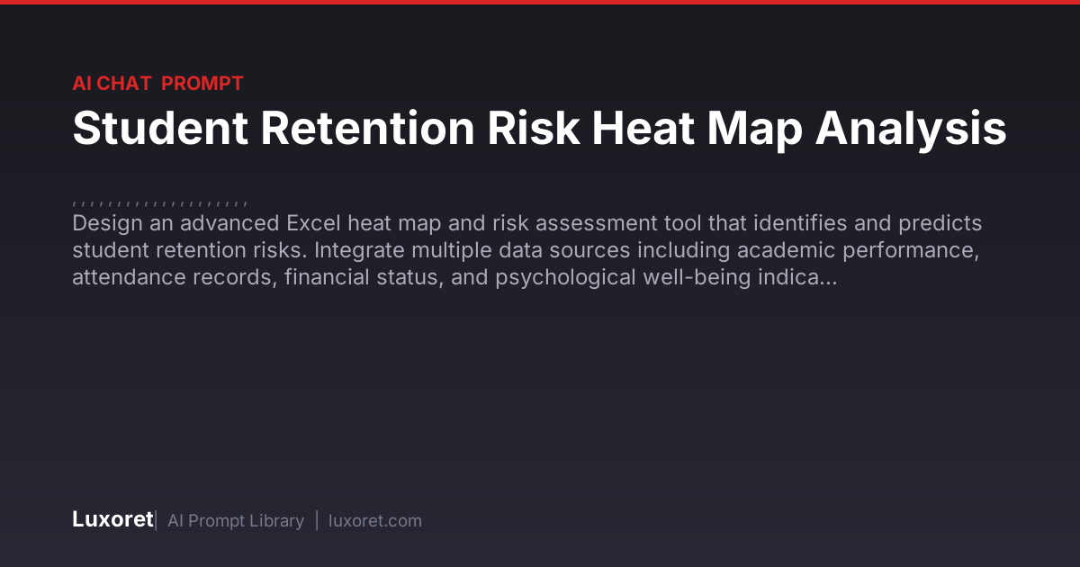 Student Retention Risk Heat Map Analysis — Ai Chat Prompt | Luxoret