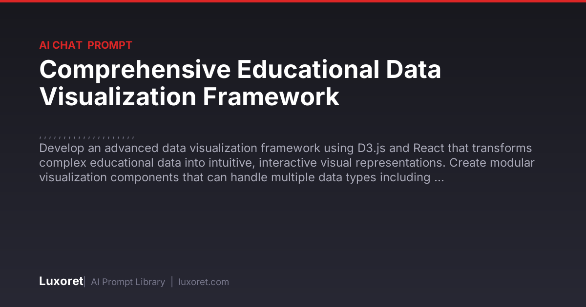 Comprehensive Educational Data Visualization Framework — Ai Chat Prompt ...