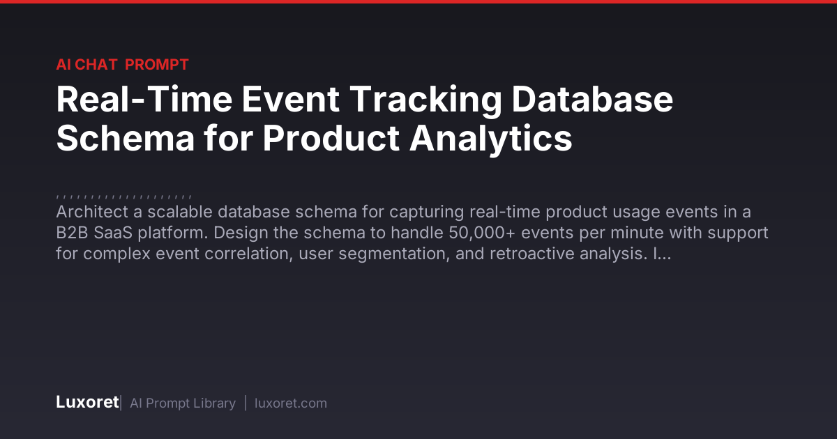 Real-Time Event Tracking Database Schema for Product Analytics — Ai ...