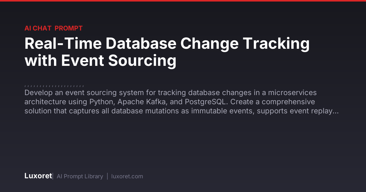 Real-Time Database Change Tracking with Event Sourcing — Ai Chat Prompt ...