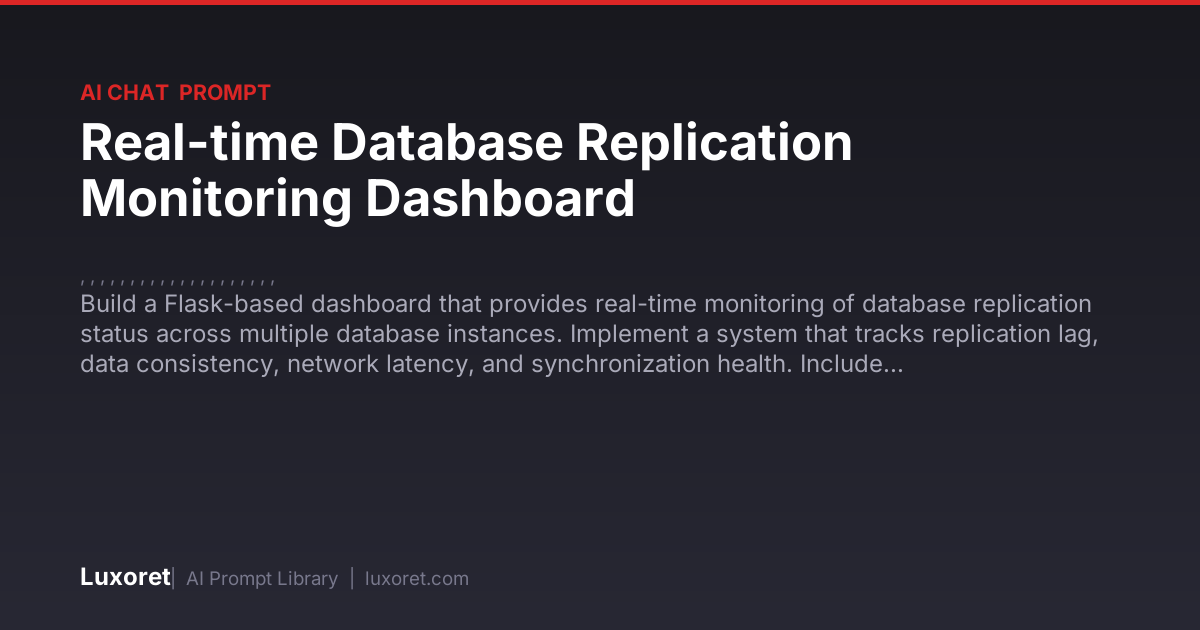 Real-time Database Replication Monitoring Dashboard — Ai Chat Prompt ...