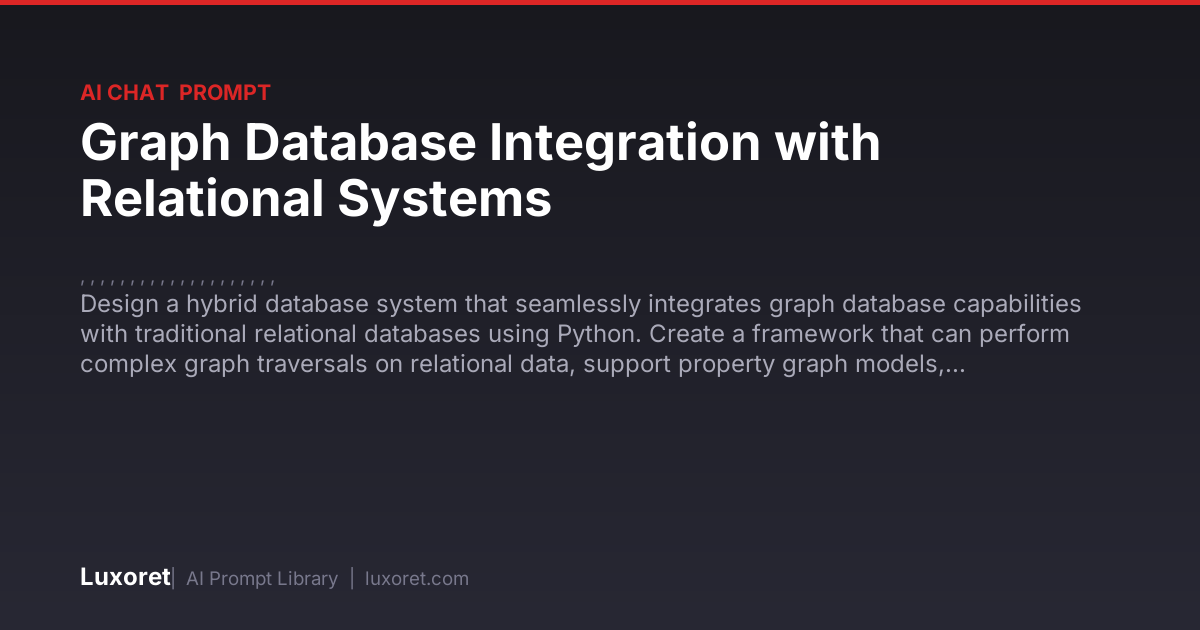 Graph Database Integration with Relational Systems — Ai Chat Prompt ...