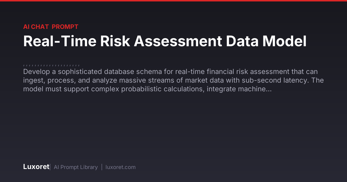 Real-Time Risk Assessment Data Model — Ai Chat Prompt | Luxoret
