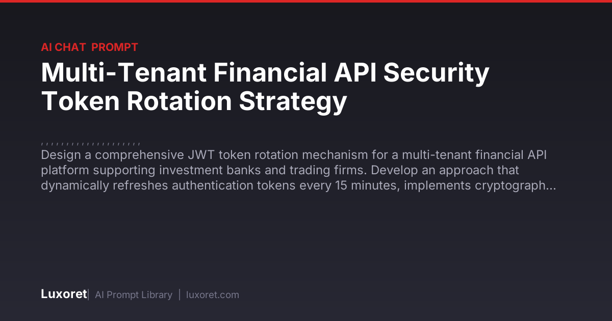 Multi-Tenant Financial API Security Token Rotation Strategy — Ai Chat ...