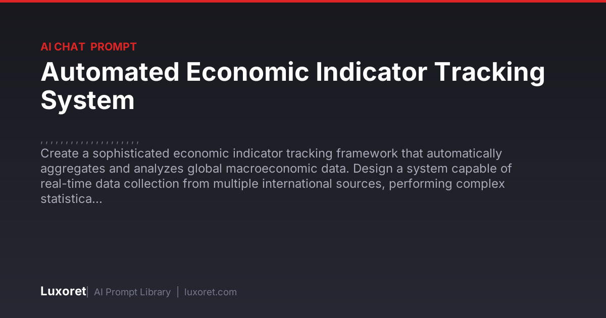 Automated Economic Indicator Tracking System — Ai Chat Prompt | Luxoret