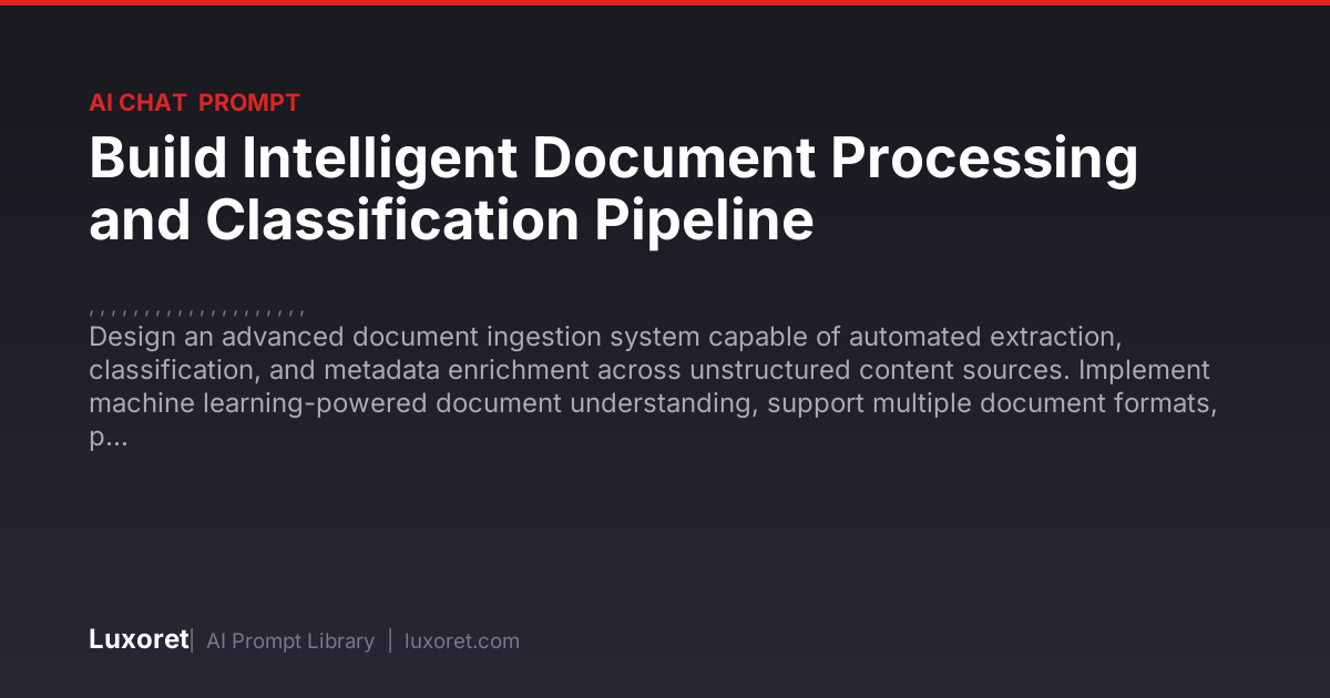 Build Intelligent Document Processing and Classification Pipeline — Ai ...