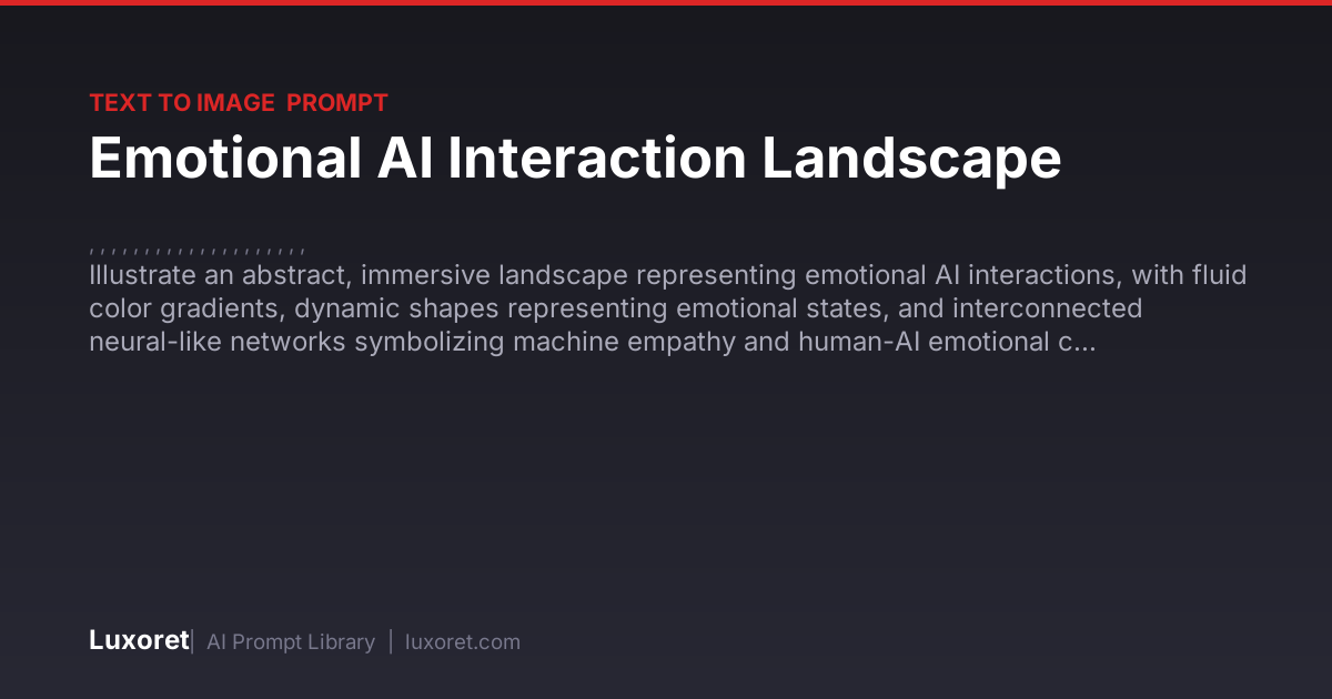 Emotional AI Interaction Landscape — Text to Image Prompt | Luxoret