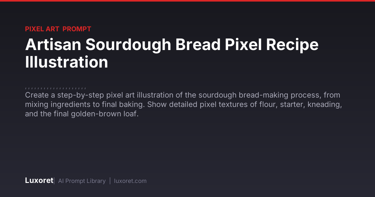Artisan Sourdough Bread Pixel Recipe Illustration — Pixel Art Prompt ...