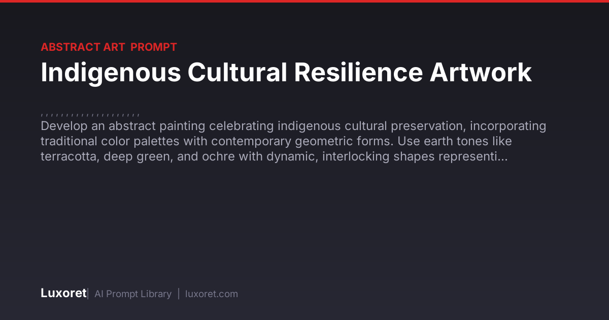 Indigenous Cultural Resilience Artwork — Abstract Art Prompt | Luxoret