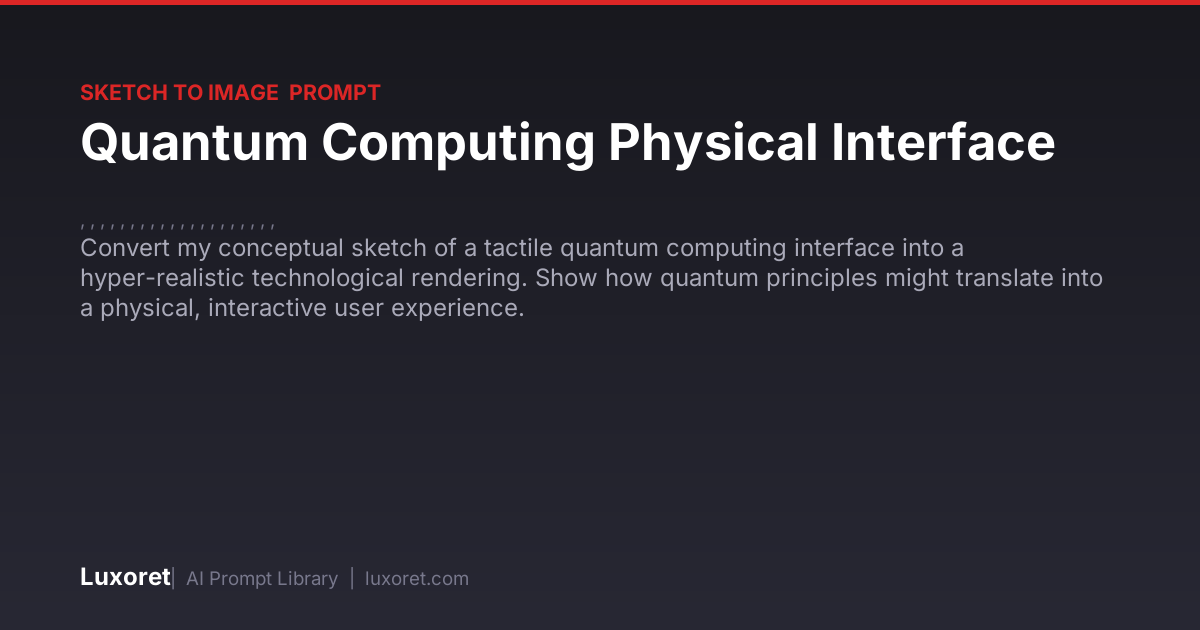 Quantum Computing Physical Interface — Sketch to Image Prompt | Luxoret
