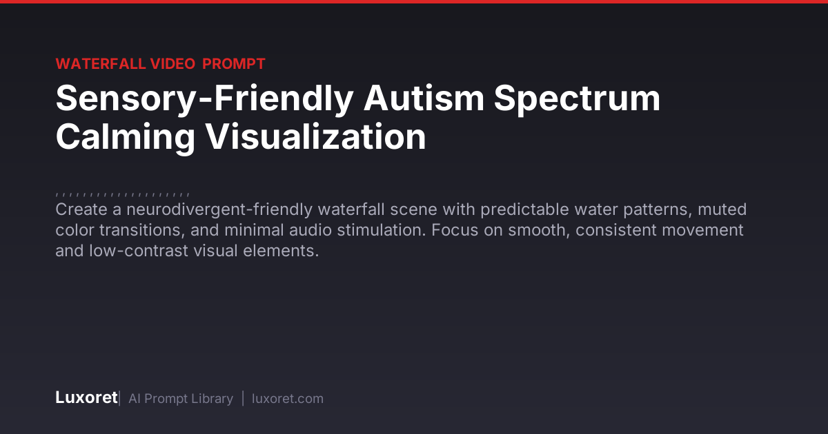 Sensory-Friendly Autism Spectrum Calming Visualization — Waterfall ...