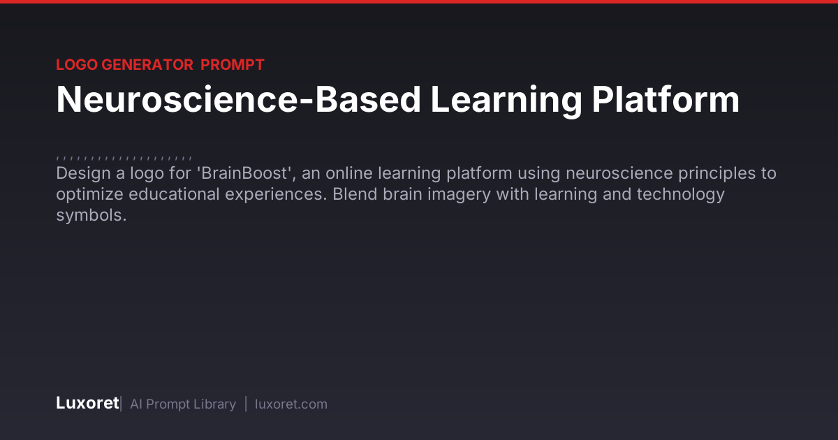 Neuroscience-Based Learning Platform — Logo Generator Prompt | Luxoret