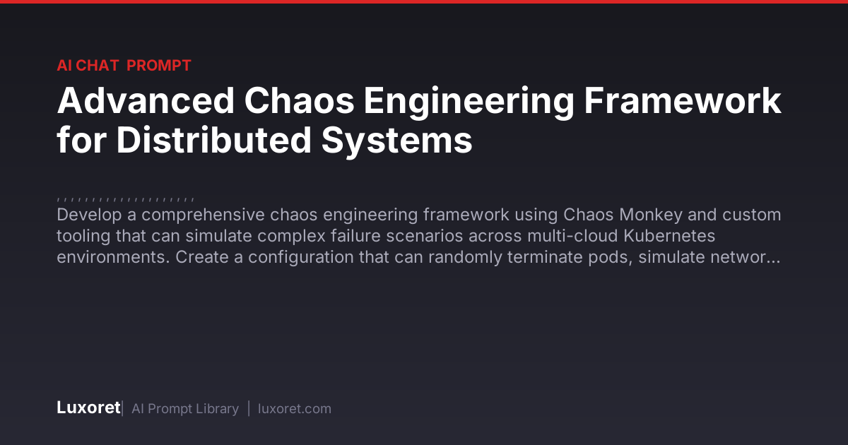 Advanced Chaos Engineering Framework for Distributed Systems — Ai Chat ...