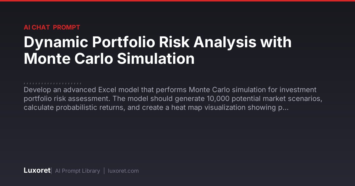 Dynamic Portfolio Risk Analysis with Monte Carlo Simulation — Ai Chat ...