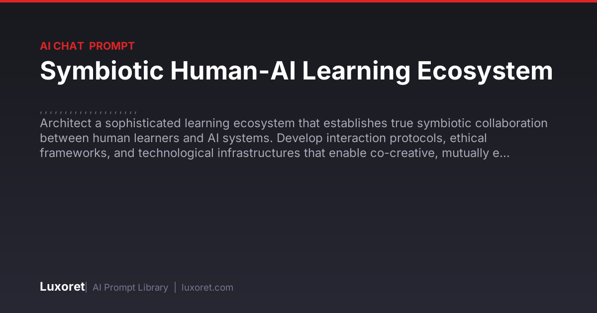 Symbiotic Human-AI Learning Ecosystem — Ai Chat Prompt | Luxoret