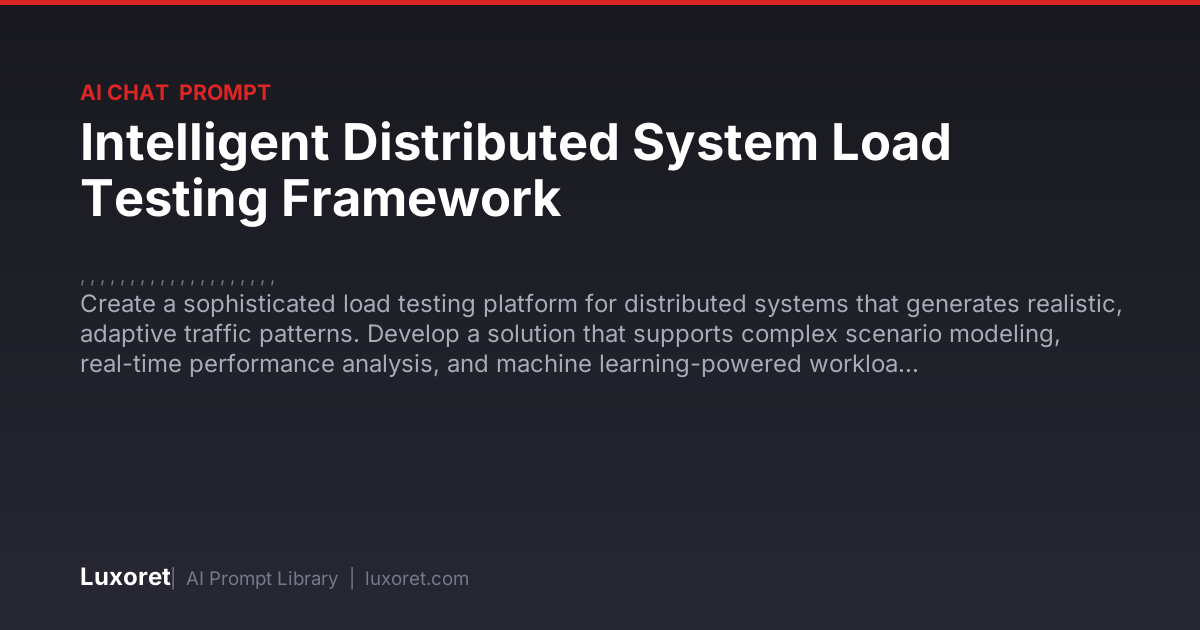 Intelligent Distributed System Load Testing Framework — Ai Chat Prompt ...