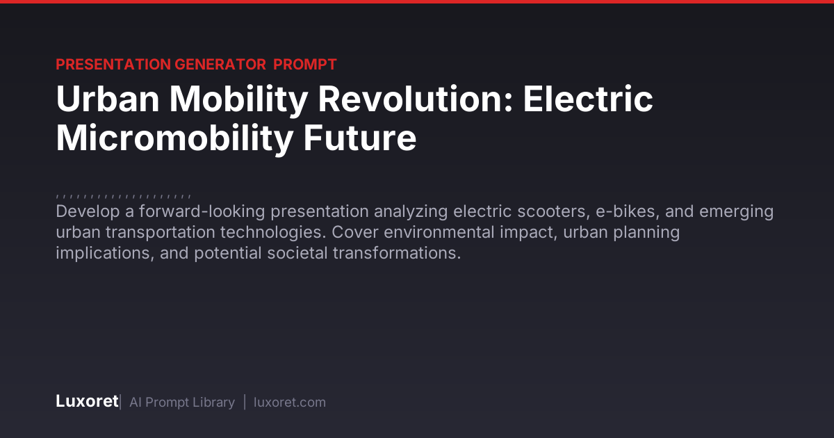 Urban Mobility Revolution: Electric Micromobility Future ...