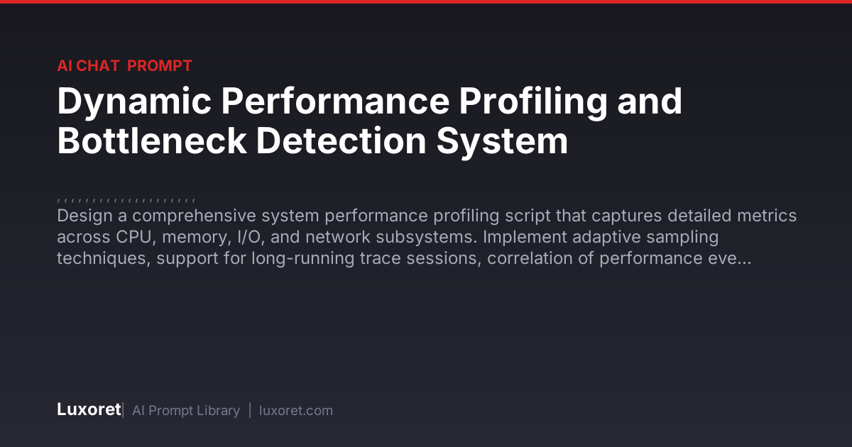 Dynamic Performance Profiling and Bottleneck Detection System — Ai Chat ...