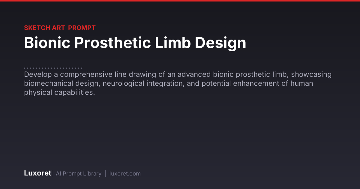 Bionic Prosthetic Limb Design — Sketch & Drawing Prompt | Luxoret