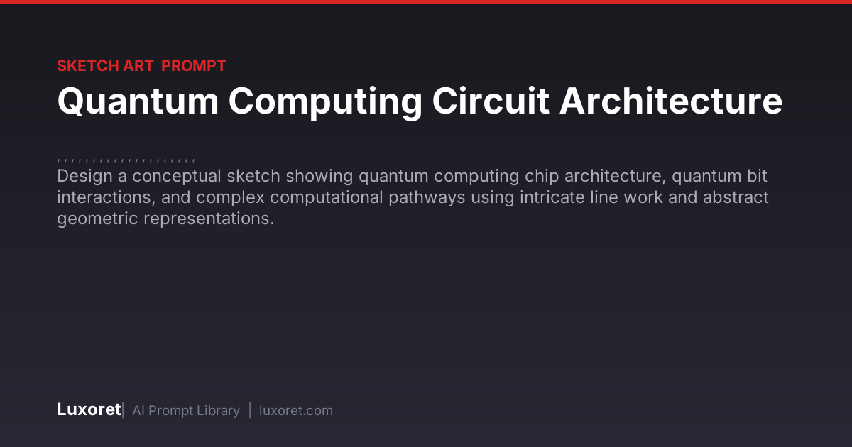Quantum Computing Circuit Architecture — Sketch & Drawing Prompt | Luxoret