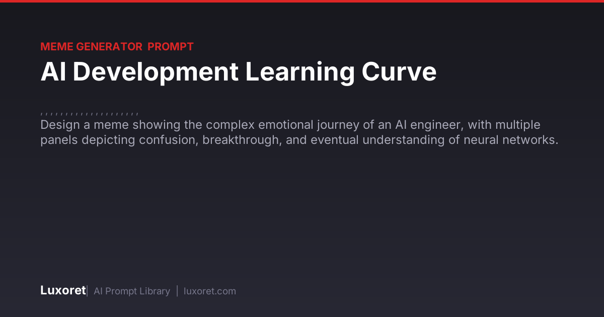 AI Development Learning Curve — AI Meme Generator Prompt | Luxoret