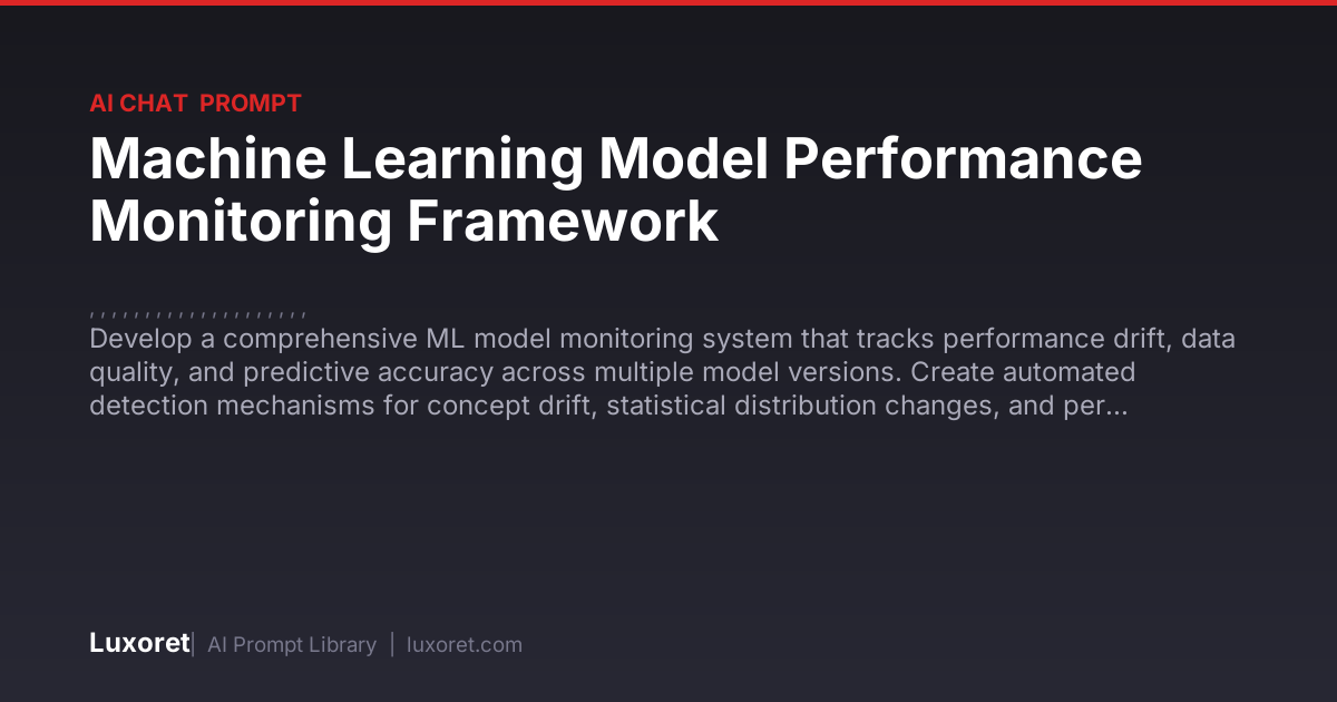 Machine Learning Model Performance Monitoring Framework — Ai Chat ...