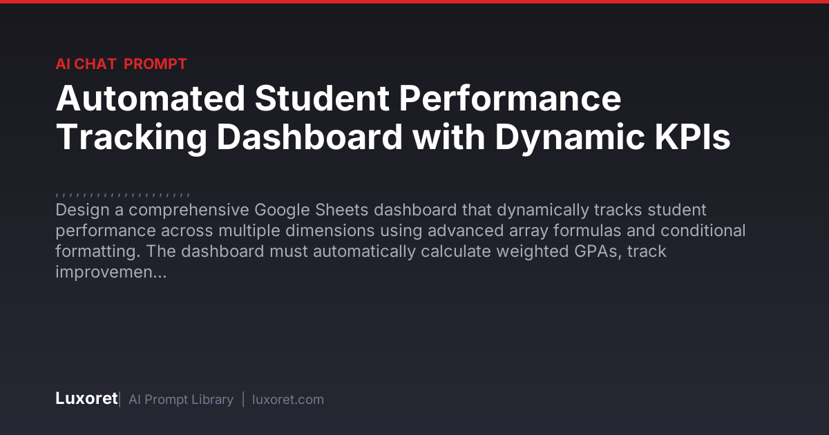 Automated Student Performance Tracking Dashboard with Dynamic KPIs — Ai ...