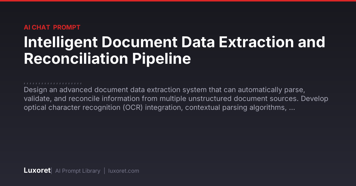 Intelligent Document Data Extraction and Reconciliation Pipeline — Ai ...