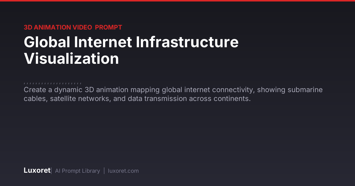 Global Internet Infrastructure Visualization — 3D Animation Prompt ...