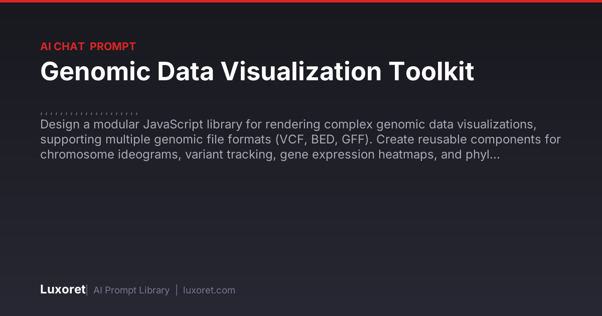 Genomic Data Visualization Toolkit — Ai Chat Prompt | Luxoret