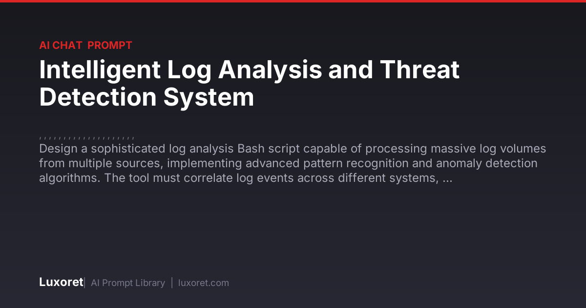 Intelligent Log Analysis and Threat Detection System — Ai Chat Prompt ...