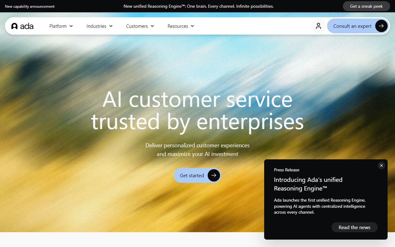 Ada Support screenshot